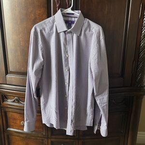 Egara men’s dress shirt purple checkered